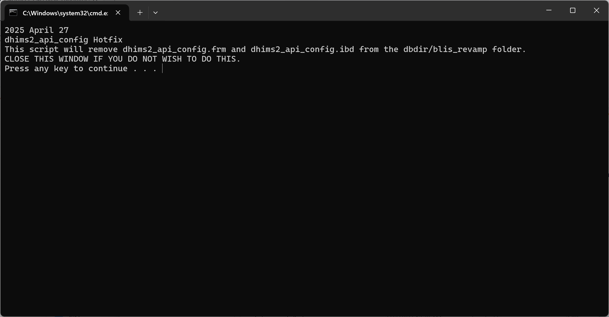 hotfix running in console