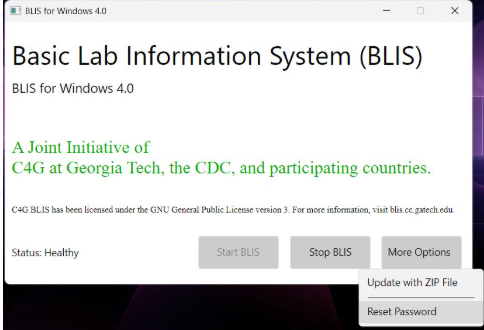 Select password reset option